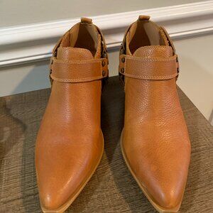 Dingo Western Ankle Boots Leather Ladies 9.5 Color Kickback Cognac